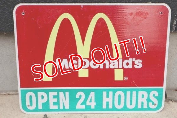 画像1: dp-190801-40 McDonald's / Road Side Sign "OPEN 24 HOURS"