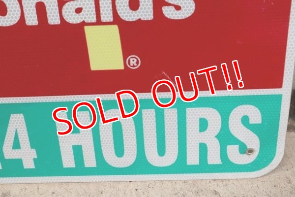 画像4: dp-190801-40 McDonald's / Road Side Sign "OPEN 24 HOURS"