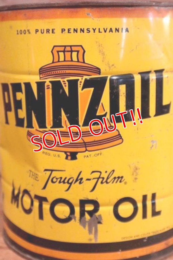 画像2: dp-190801-18 PENNZOIL / 1950's 4 U.S.Quarts Motor Oil Can