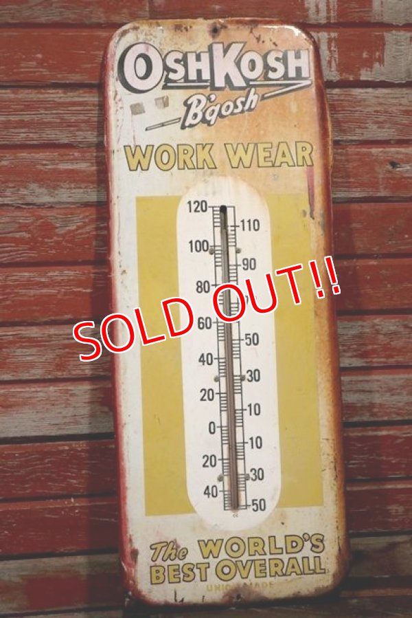 画像1: dp-190801-44 OSHKOSH / 1940's Advertising Thermometer