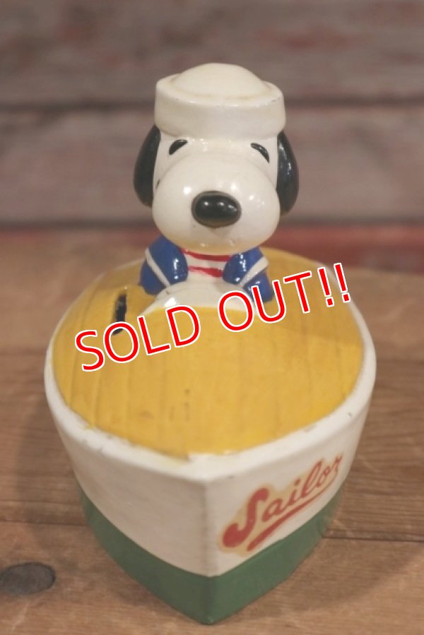 画像3: ct-190801-11 Snoopy / Determined 1976 Coin Bank "Sailor"