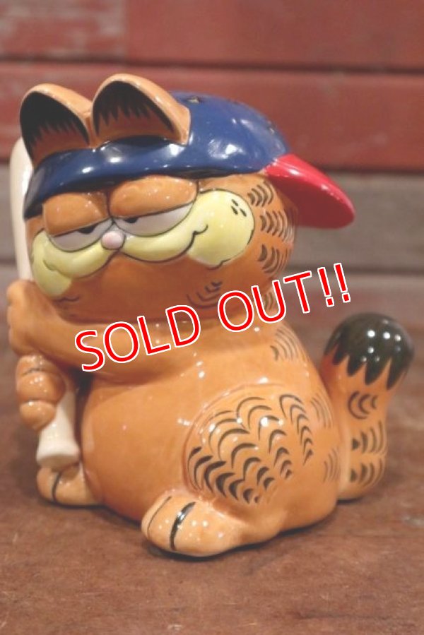 画像1: ct-190905-03 Garfield / Enesco 1980's Ceramic Coin Bank "Baseball" 