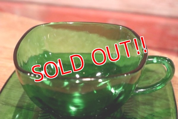 画像2: nfk-190801-12 Fire-King / 1950's Forest Green Charm Cup & Sauser