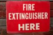 画像1: dp-191001-10 FIRE EXTINGUISHER HERE / Vintage Plastic Sign