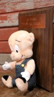 画像3: ct-190910-08 Porky Pig / 1980's-1990's Plush Doll & Wood Plate