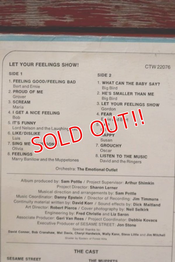 画像6: ct-190910-02 Sesame Street / LET YOUR FEELINGS SHOW! 1977 Record