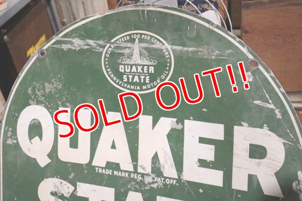 画像2: dp-190901-28 Quaker State / 1940's W-side Metal Sign