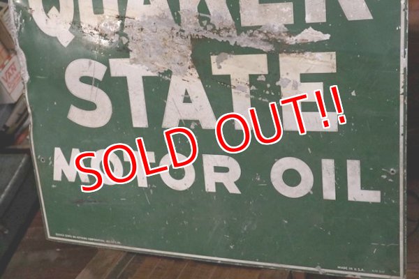 画像9: dp-190901-28 Quaker State / 1940's W-side Metal Sign