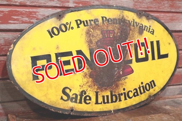 画像5: dp-191001-22 PENNZOIL / 1950's-1960's W-side Metal Sign