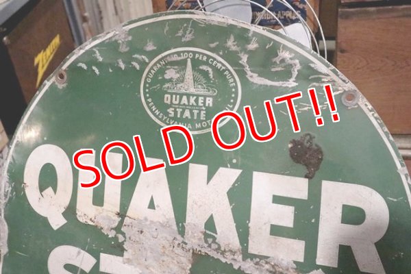 画像8: dp-190901-28 Quaker State / 1940's W-side Metal Sign
