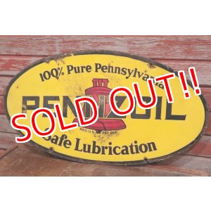 画像: dp-191001-22 PENNZOIL / 1950's-1960's W-side Metal Sign