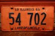 画像1: dp-191101-41 1960's License Plate "ILLINOIS"