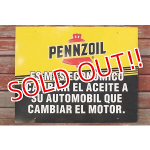 画像: dp-191101-31 Pennzoil / 1990's W-side Plastic Sign