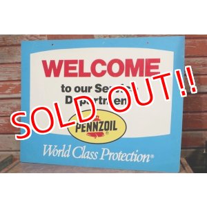 画像: dp-191101-30 Pennzoil / 1990's W-side Plastic Sign "WELCOME"