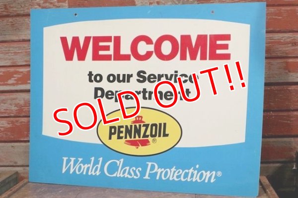 画像1: dp-191101-30 Pennzoil / 1990's W-side Plastic Sign "WELCOME"