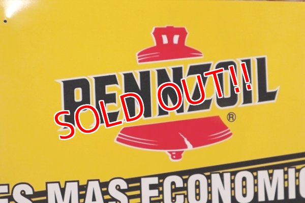 画像2: dp-191101-31 Pennzoil / 1990's W-side Plastic Sign