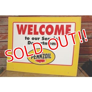 画像: dp-191101-28 Pennzoil / 1990's W-side Plastic Sign "WELCOME"