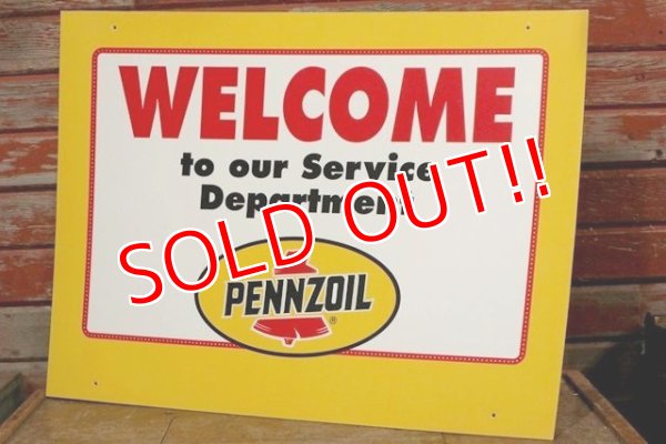 画像1: dp-191101-28 Pennzoil / 1990's W-side Plastic Sign "WELCOME"