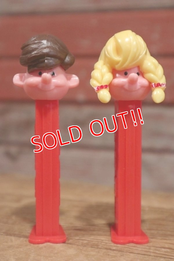 画像1: ct-191201-25 PEZ Boy & Girl / 1990's PEZ Dispenser set of 2