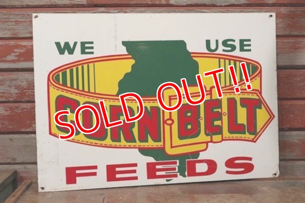 画像1: dp-200101-18 CORN BELT FEEDS / Vintage Steel Sign