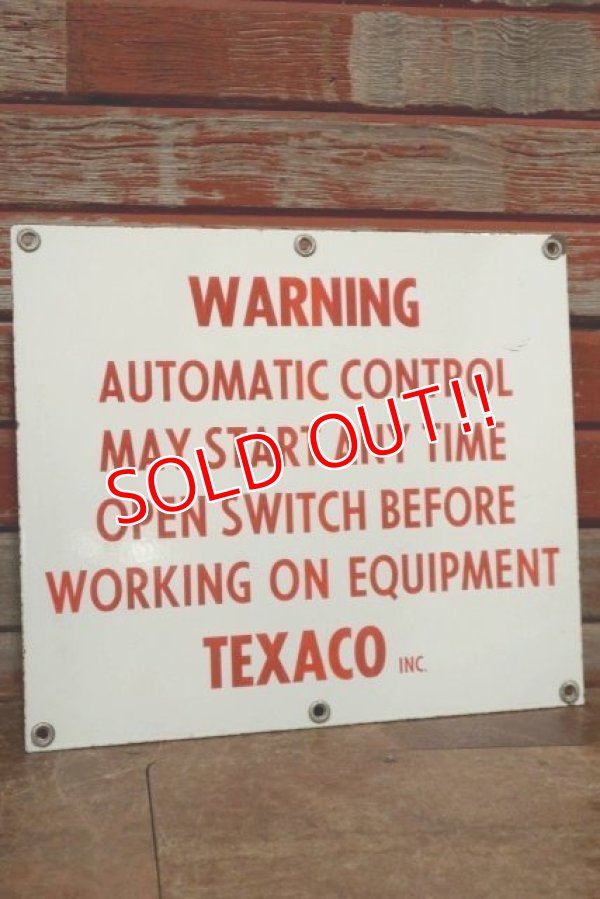 画像1: dp-200201-14 TEXACO / Vintage "WARNING" Sign