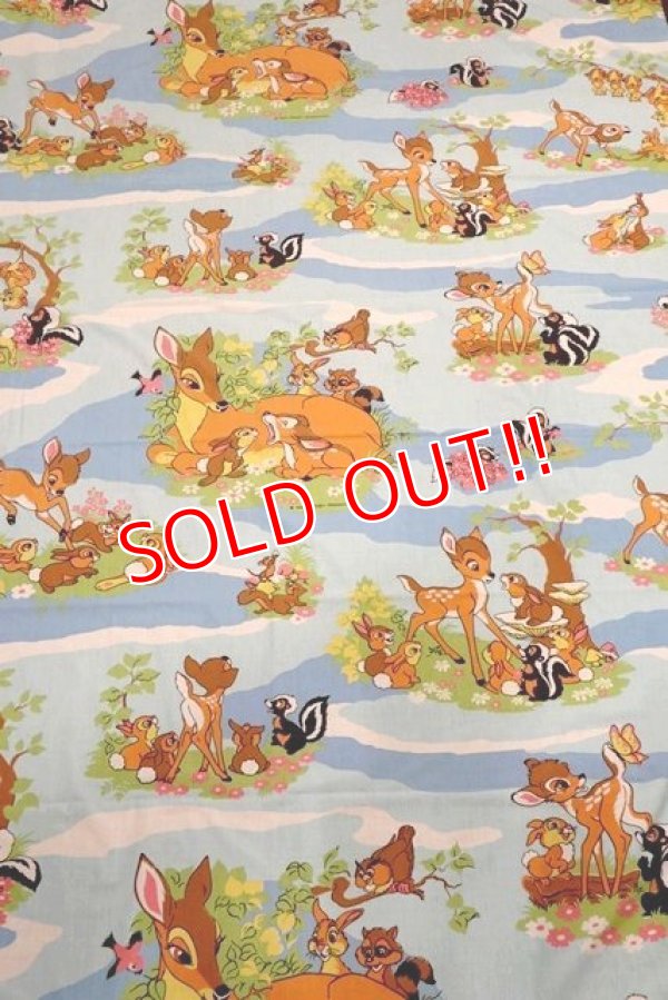 画像1: ct-200201-74 Bambi / 1970's Flat Sheet (Twin)