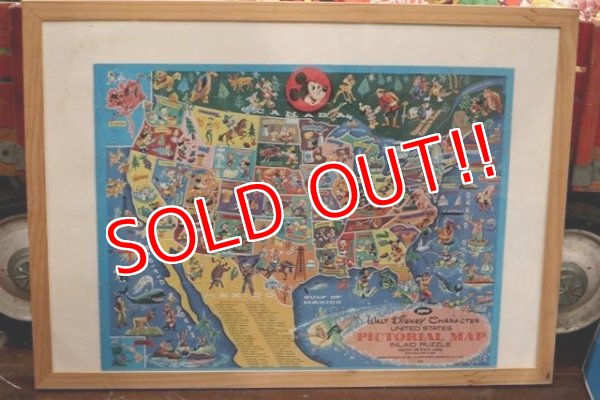 画像9: ct-200101-53 Walt Disney's / 1960's Pictorial Map Puzzle