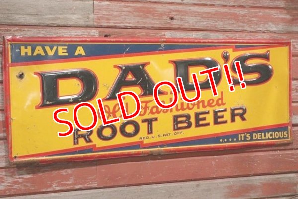 画像1: dp-190605-04 DAD'S ROOT BEER / 1950's Metal Sign