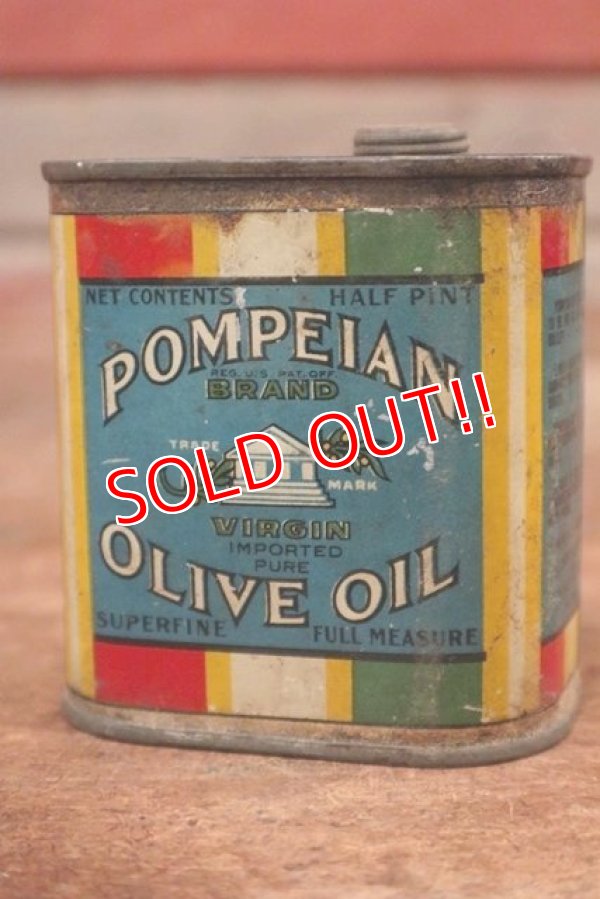 画像1: dp-200301-16 POMPEIAN / Vintage OLIVE OIL Can