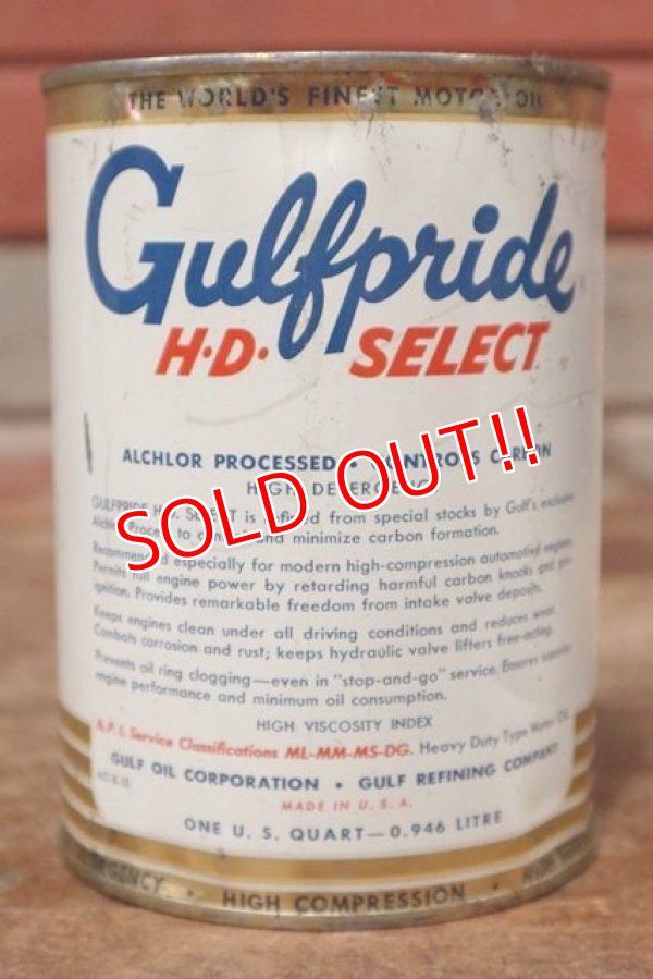 画像3: dp-200403-19 GULF / 1960's Gulfpride 1QT Motor Oil Can