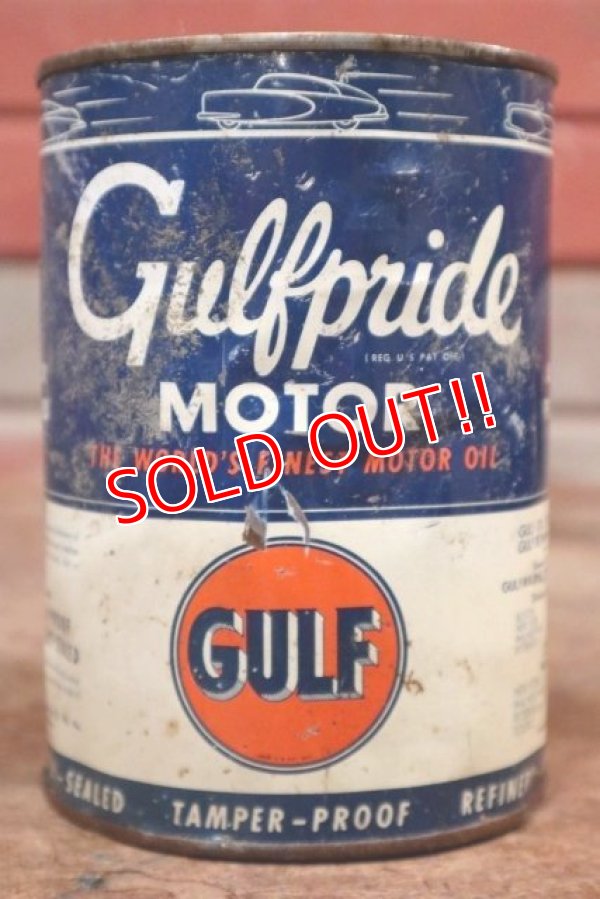 画像1: dp-200403-16 GULF / 1940's-1950's Gulfpride 1QT Motor Oil Can