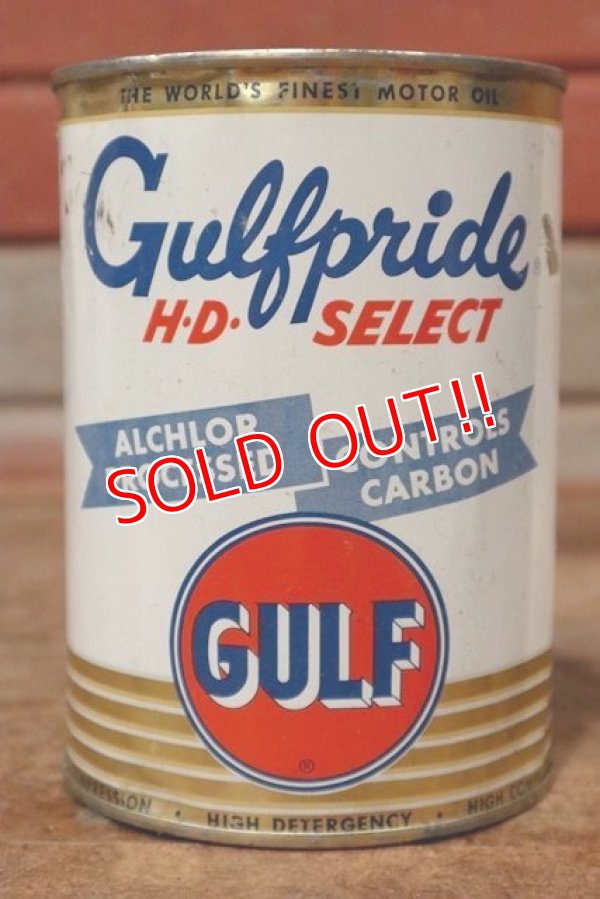 画像1: dp-200403-19 GULF / 1960's Gulfpride 1QT Motor Oil Can