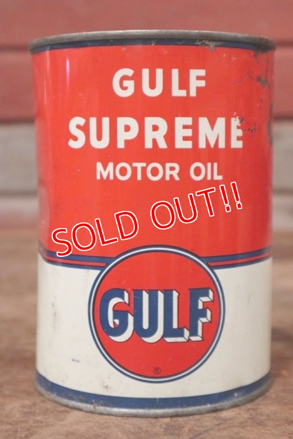 画像1: dp-200403-18 GULF / 1960's GULF SUPREME 1QT Motor Oil Can