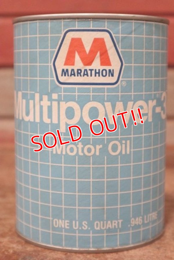 画像1: dp-200415-14 MARATHON / Multipower-3 1QT Motor Oil Can 