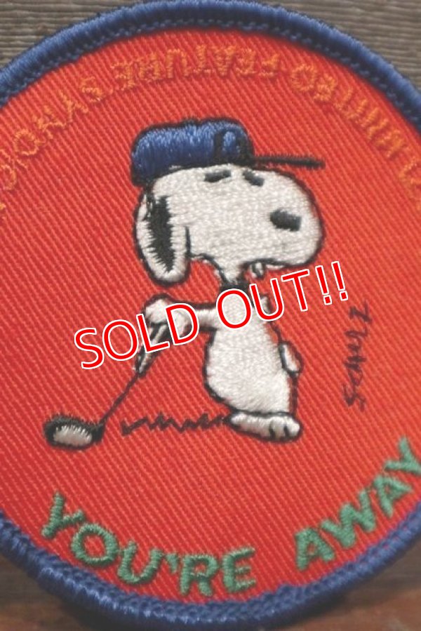 画像3: ct-200501-01 Snoopy / 1970's Patch "GOLF YOU'RE AWAY" 