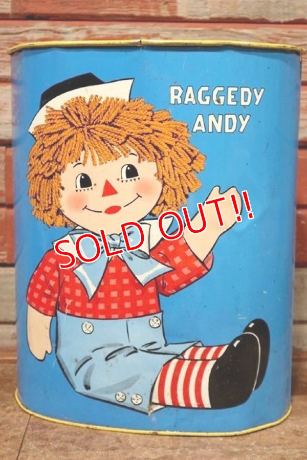 画像1: ct-200501-06 Raggedy Ann and Andy / CHEINCO 1972 Trash Can