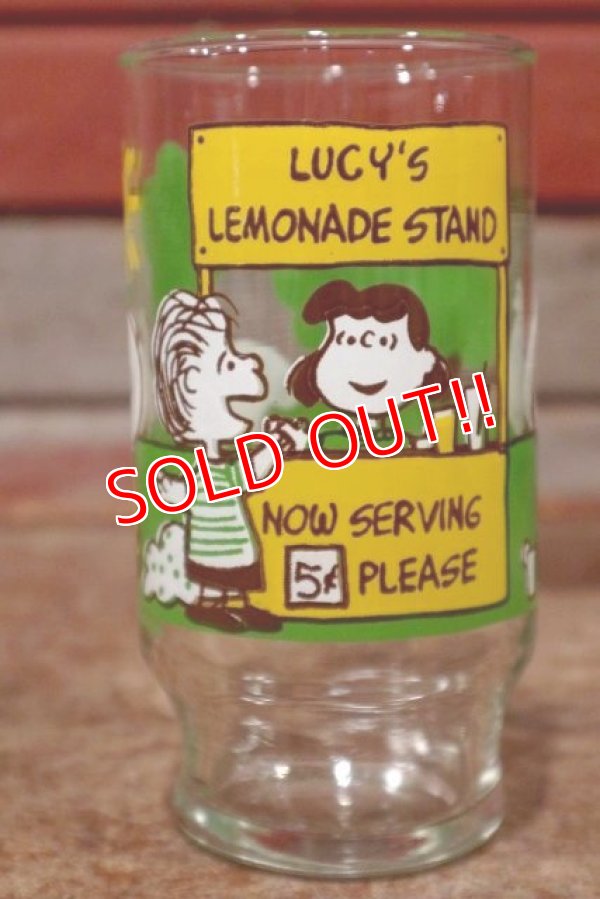 画像1: gs-200501-12 PEANUTS / Anchor Hocking 170's Glass "Lucy's Lemonade Stand"