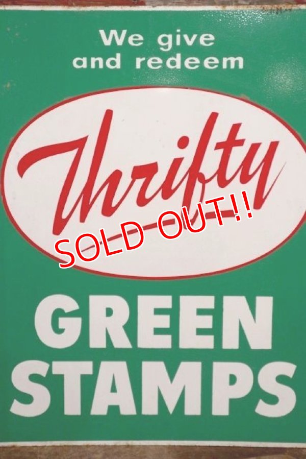 画像2: dp-200510-07 Thrifty Green Stamp / 1960's W-side Metal Sign