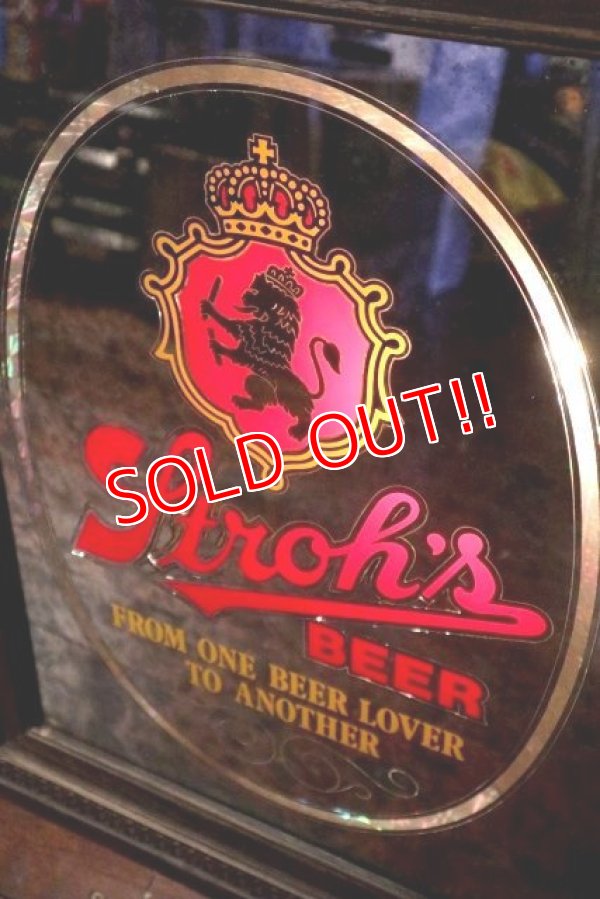 画像2: dp-200601-06 Stroh's Beer / 1980's Light-Up Pub Mirror