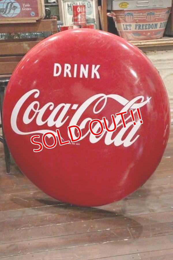 画像1: dp-200610-01 Coca Cola / 1950's-1960's Large Button Sign