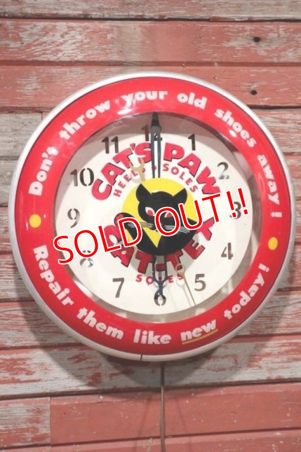 画像3: dp-200601-17 CAT'S PAW / 1940's-1950's Light-Up Wall Clock