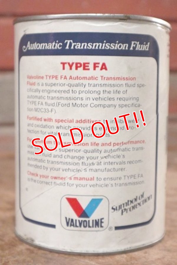 画像2: dp-200701-30 VALVOLINE / TYPE FA 1QT Motor Oil Can
