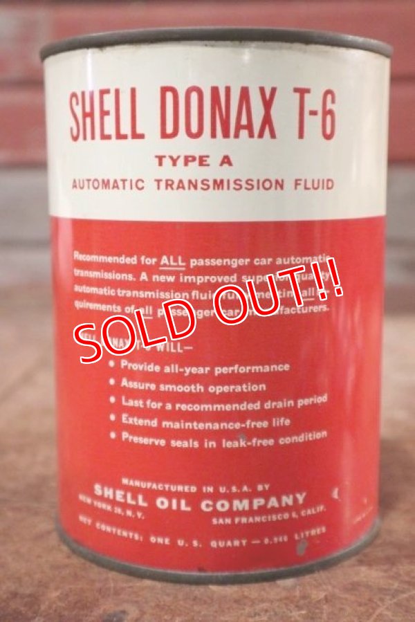 画像2: dp-200701-42 SHELL / DONAX T-6 1961 1QT Motor Oil Can