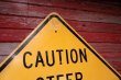 画像2: dp-200701-16 Road sign "Caution Steep Narrow Road Road"