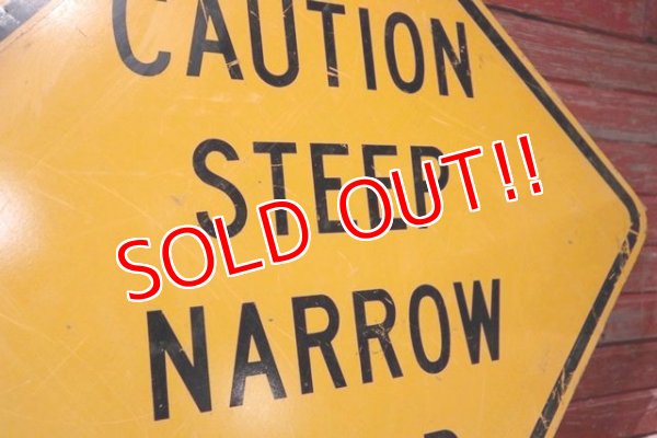 画像3: dp-200701-16 Road sign "Caution Steep Narrow Road Road"