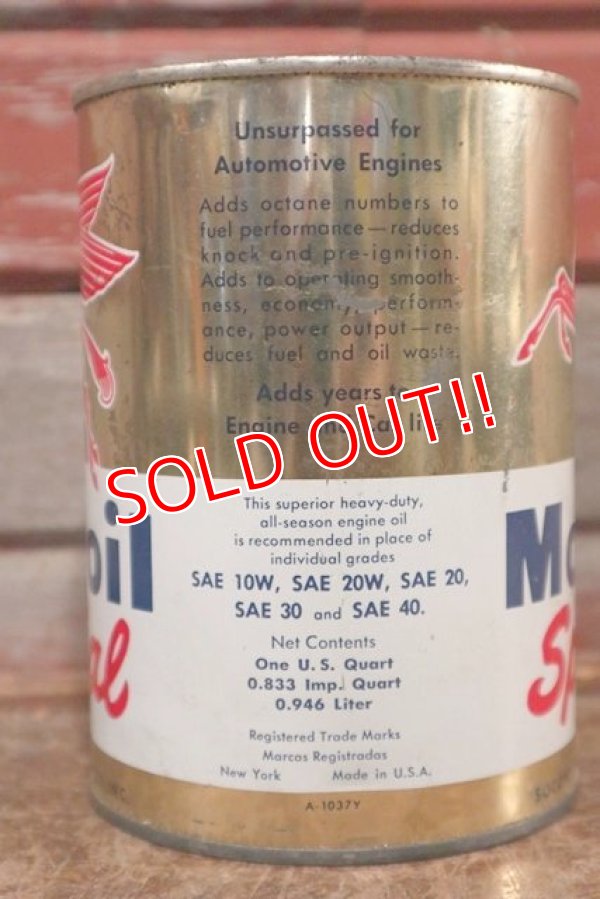 画像3: dp-200801-30 Mobiloil Special / 1950's〜One U.S.Quart Oil Can
