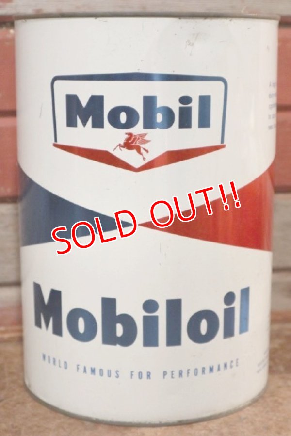 画像2: dp-200901-36 Mobil / Mobiloil 5 U.S.Quart Oil Can