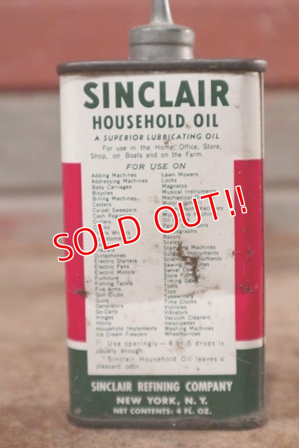 画像3: dp-200901-63 SINCLAIR / 1960's HOUSEHOLD OIL Can