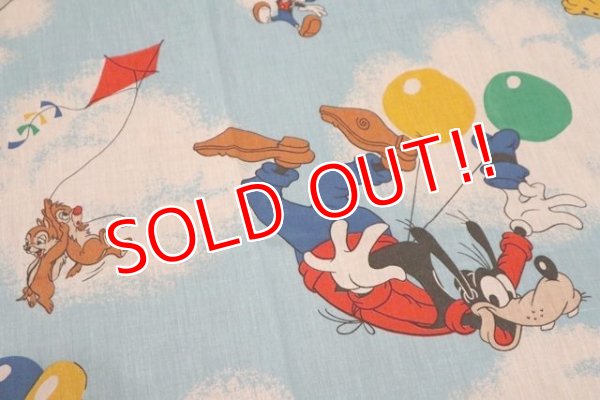 画像5: ct-200901-35 Disney Characters / 1970's Flat Sheet (Twin)