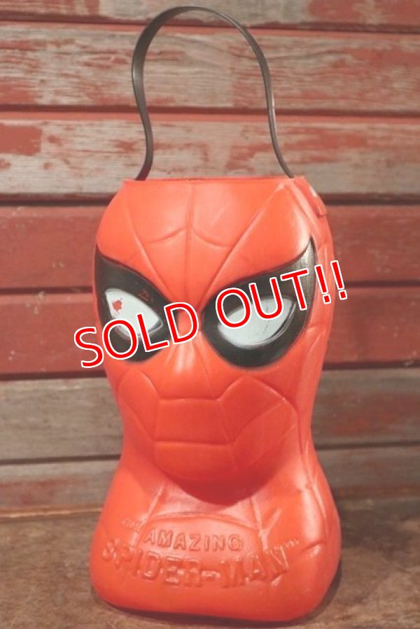 画像1: ct-201001-66 Spider-man / 1979 Halloween Candy Bucket Container